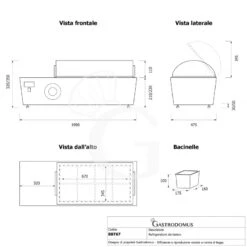 Refrigeratore Da Banco +2/+12°C - L 1950 Mm X P 475 Mm X H 320/350 Mm, Completo Di 8 Bacinelle -Vendite GATRODOMUS refrigeratore da banco 212c l 1950 mm x p 475 mm x h 320350 mm 9