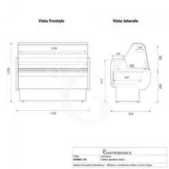 Vetrina Espositiva Statica Dora +1°C/+10°C L 1310 Mm Full Optional -Vendite GATRODOMUS refrigerazione statica per vetrina espositiva dora l 1310 mm 5