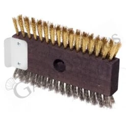 Ricambio Spazzola Doppia Inox-ottone - L 210 Mm X P 100 Mm Con Raschietto In Alluminio
