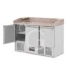 Saladette Refrigerazione Statica Predisposta Per 6 Bacinelle GN1/4 Con 3 Porte -Vendite GATRODOMUS saladette 3 porte con piano in granito e vetrina refrigerata