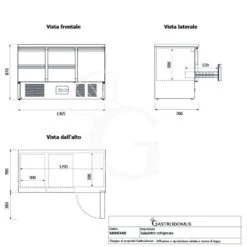 Saladette Refrigerata 1 Porta E 4 Cassetti, Temperatura +2°C/+8°C, Piano In Inox -Vendite GATRODOMUS saladette refrigerata 1 porta e 4 cassetti temperatura 2c8c piano in inox 4