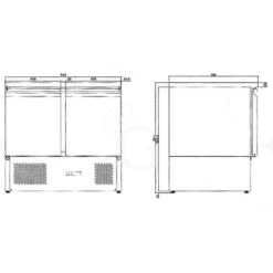 Saladette Refrigerata 2 Porte, Temperatura -12°C/-18°C, Piano In Inox -Vendite GATRODOMUS saladette refrigerata 2 porte temperatura 12c 18c piano in inox 2