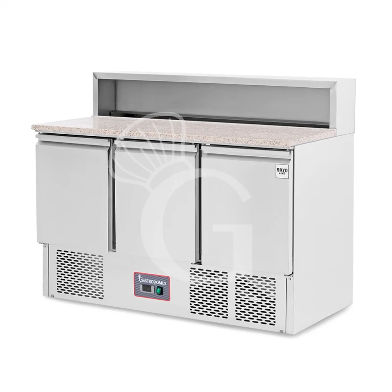 Saladette Refrigerata 3 Porte, Temperatura +2°C/+ 8°C, Piano In Granito 4 Saladette Refrigerata 3 Porte, Temperatura +2°C/+ 8°C, Piano In Granito - immagine 2