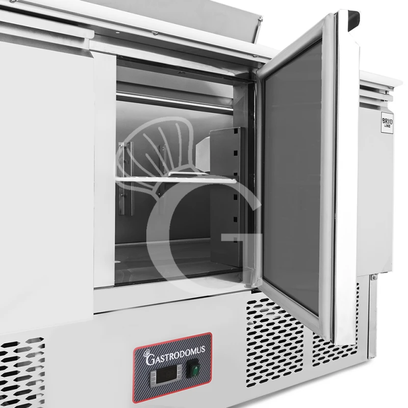 Saladette Refrigerata 3 Porte, Temperatura +2°C/+8°C, Coperchio In Acciaio Inox 7 Saladette Refrigerata 3 Porte, Temperatura +2°C/+8°C, Coperchio In Acciaio Inox - immagine 5