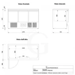 Saladette Refrigerata 3 Porte, Temperatura +2°C/+8°C, Piano In Inox -Vendite GATRODOMUS saladette refrigerata 3 porte temperatura 2c8c piano in inox 3
