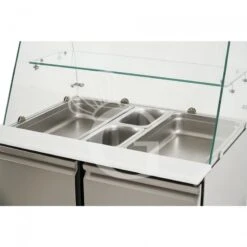 Saladette Refrigerata GN1/1 Con 2 Porte E Vetrina Aperta -Vendite GATRODOMUS saladette refrigerata gn11 con top inox apribile con 2 porte e vetrina 4