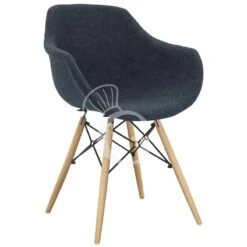 Sedia Con Struttura In Legno E Metallo, Rivestimento In Tessuto