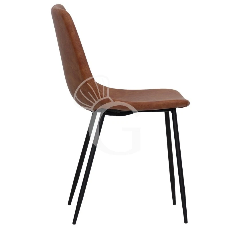 Sedia Con Struttura In Metallo E Rivestimento In Ecopelle 5 Sedia Con Struttura In Metallo E Rivestimento In Ecopelle - immagine 3