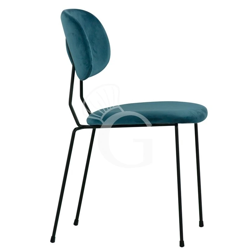 Sedia Con Struttura In Metallo Verniciato E Rivestimento In Velluto 4 Sedia Con Struttura In Metallo Verniciato E Rivestimento In Velluto - immagine 2