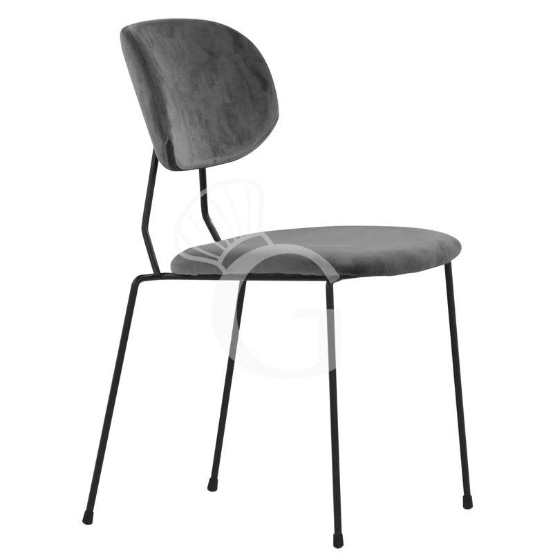 Sedia Con Struttura In Metallo Verniciato E Rivestimento In Velluto 6 Sedia Con Struttura In Metallo Verniciato E Rivestimento In Velluto - immagine 4