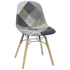 Sedia Doha Con Struttura In Legno E Metallo Con Rivestimento In Tessuto