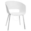 Sedia Eco Con Struttura In Metallo Cromato, Scocca In Polipropilene E Cuscino In Ecopelle -Vendite GATRODOMUS sedia eco con struttura in metallo cromato scocca in polipropilene e cuscino in ecopelle