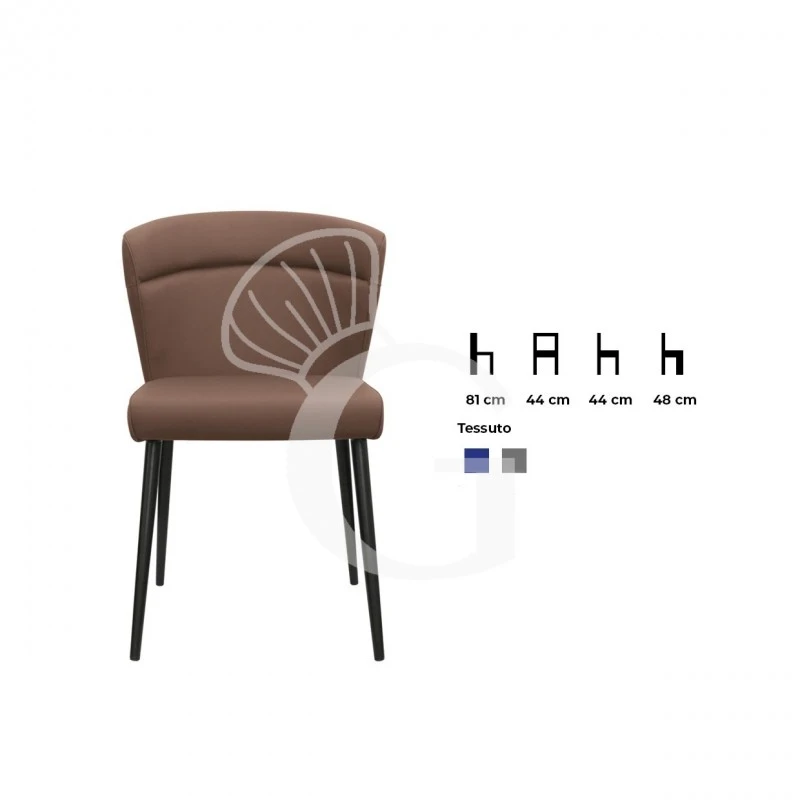 Sedia In Metallo Verniciato, Seduta E Schienale Imbottiti, Rivestimento In Tessuto O Ecopelle 4 Sedia In Metallo Verniciato, Seduta E Schienale Imbottiti, Rivestimento In Tessuto O Ecopelle - immagine 2