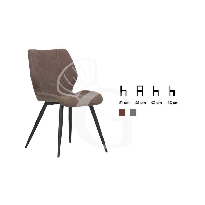 Sedia Jenny Con Struttura In Metallo Verniciato E Rivestimento In Tessuto 4 Sedia Jenny Con Struttura In Metallo Verniciato E Rivestimento In Tessuto - immagine 2