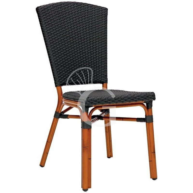 Sedia Jungle In Alluminio Verniciato E Bambù, Seduta E Schienale In Filo Di Polietilene 3 Sedia Jungle In Alluminio Verniciato E Bambù, Seduta E Schienale In Filo Di Polietilene