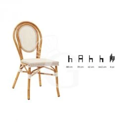 Sedia Lovely Con Struttura In Alluminio Verniciato E Bambù, Seduta E Schienale Rivestiti In Tessuto In Textilene -Vendite GATRODOMUS sedia lovely in alluminio verniciato e bambu tessuto in textilene 1