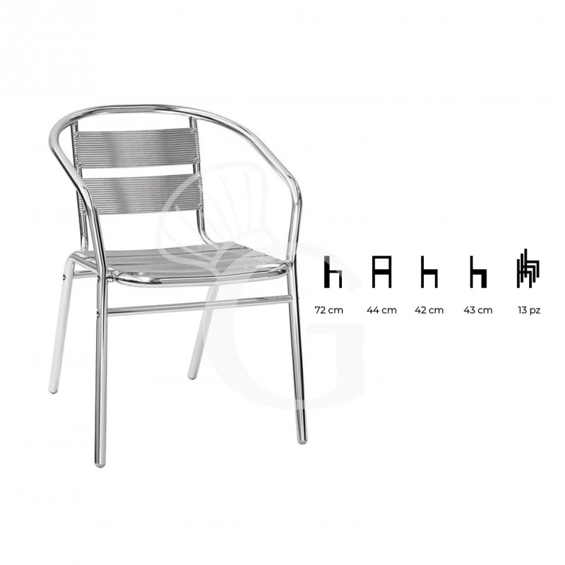 Sedia Mark Con Struttura, Seduta E Schienale In Alluminio Anodizzato 4 Sedia Mark Con Struttura, Seduta E Schienale In Alluminio Anodizzato - immagine 2