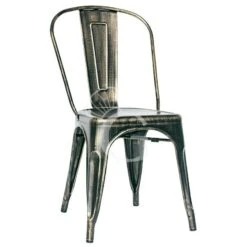 Sedia Retrò In Metallo Verniciato Effetto Anticato