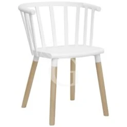 Sedia Riga Con Gambe In Legno E Struttura In Polipropilene E Metallo