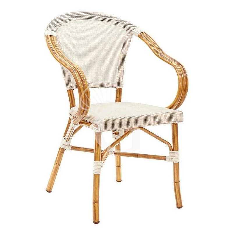 Poltroncina Romance Con Struttura In Alluminio Verniciato In Bambù, Seduta E Schienale In Textilene 3 Poltroncina Romance Con Struttura In Alluminio Verniciato In Bambù, Seduta E Schienale In Textilene