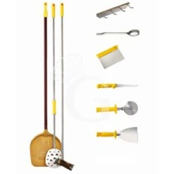 Set Europa Universale H 1700 Mm Con 9 Attrezzi Per Forno A Legna O A Gas