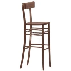 Sgabello Con Struttura Seduta E Schienale In Legno Di Faggio