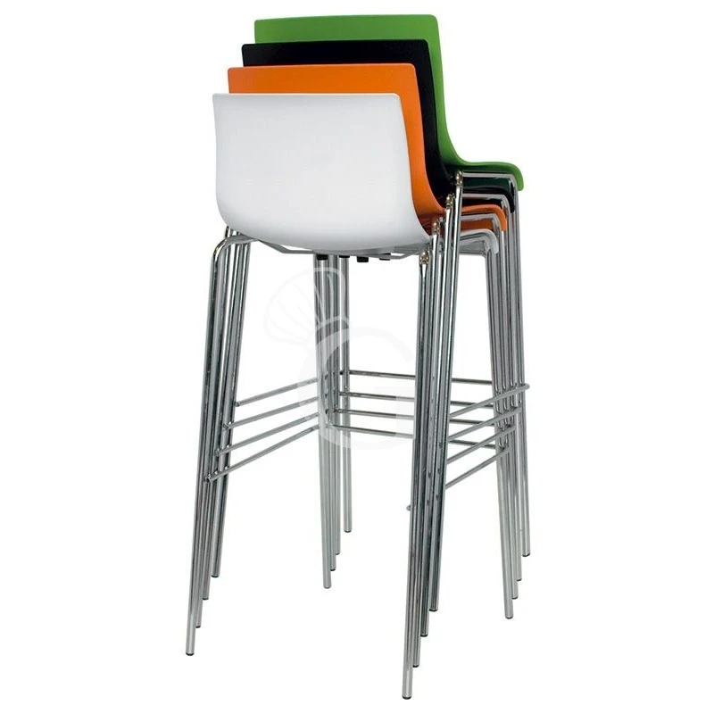 Sgabello Odeon Con Struttura In Acciaio Cromato Seduta E Schienale In Polipropilene 4 Sgabello Odeon Con Struttura In Acciaio Cromato Seduta E Schienale In Polipropilene - immagine 2