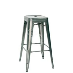 Sgabello Pyramid 2 Con Struttura E Seduta In Metallo Verniciato E Vernice Trasparente