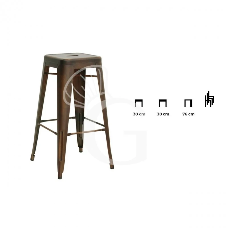 Sgabello Rifle Con Struttura E Seduta In Metallo Verniciato Effetto Canna Di Fucile 4 Sgabello Rifle Con Struttura E Seduta In Metallo Verniciato Effetto Canna Di Fucile - immagine 2