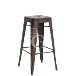 Sgabello Rifle Con Struttura E Seduta In Metallo Verniciato Effetto Canna Di Fucile