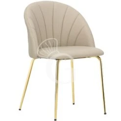 Struttura In Metallo Ottonato, Seduta E Schienale Imbottiti, Rivestimento In Velluto O Ecopelle, Piedini Regolabili