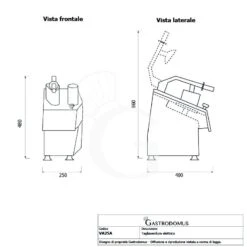 Tagliaverdura Elettrico Monofase Con Kit 5 Dischi - Potenza 550 W - Velocità 270 Rpm -Vendite GATRODOMUS tagliaverdura elettrico monofase con kit 5 dischi potenza 550 w velocita 270 rpm 5