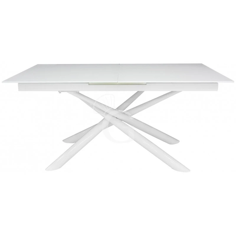 Tavolo Con Struttura In Metallo Verniciato E Piano Allungabile In Cristallo, L 1800/2200 Mm 3 Tavolo Con Struttura In Metallo Verniciato E Piano Allungabile In Cristallo, L 1800/2200 Mm