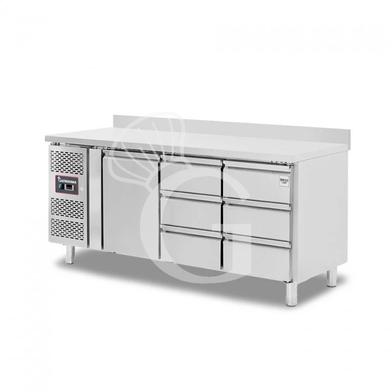 Tavolo Refrigerato 6 Cassetti 1 Porta 700 Mm -2°C/+8°C Alzatina Motore A Sinistra 4 Tavolo Refrigerato 6 Cassetti 1 Porta 700 Mm -2°C/+8°C Alzatina Motore A Sinistra - immagine 2