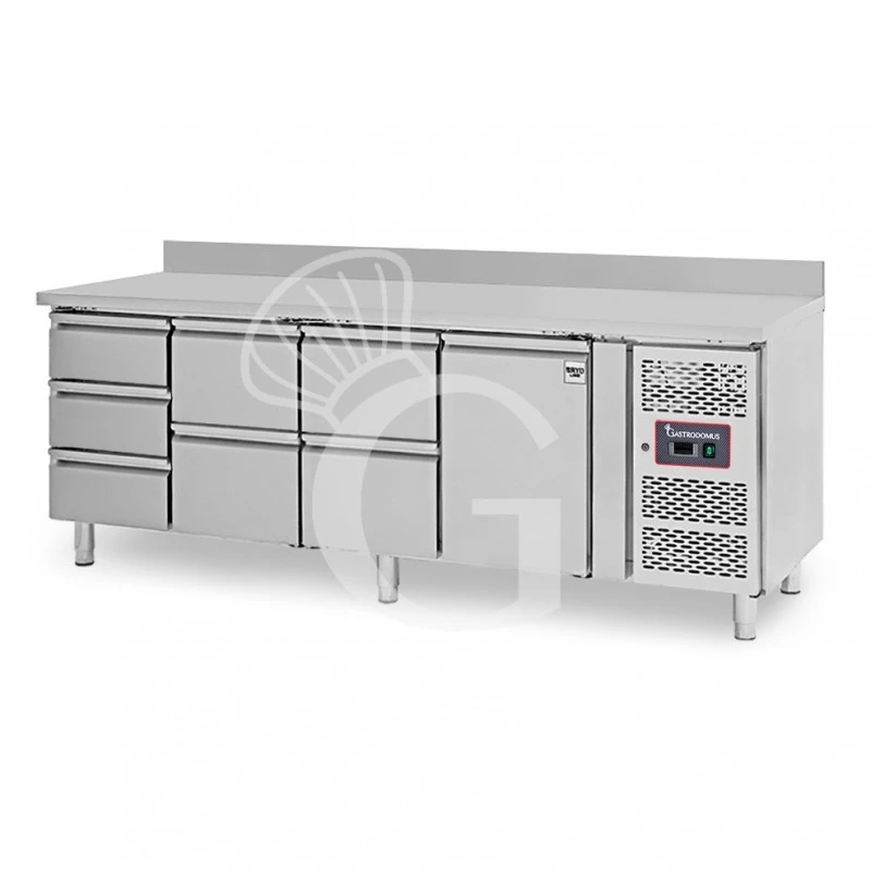 Tavolo Refrigerato 7 Cassetti 1 Porta 700 Mm -2°C/+8°C Alzatina Per Gastronomia 4 Tavolo Refrigerato 7 Cassetti 1 Porta 700 Mm -2°C/+8°C Alzatina Per Gastronomia - immagine 2