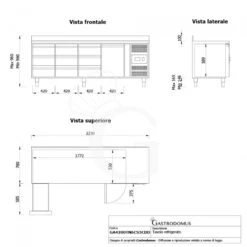 Tavolo Refrigerato 9 Cassetti 1 Porta 700 Mm -2°C/+8°C Alzatina -Vendite GATRODOMUS tavolo frigo con 1 porta e 9 cassetti alzatina prof700 e temperatura 2c8c 9