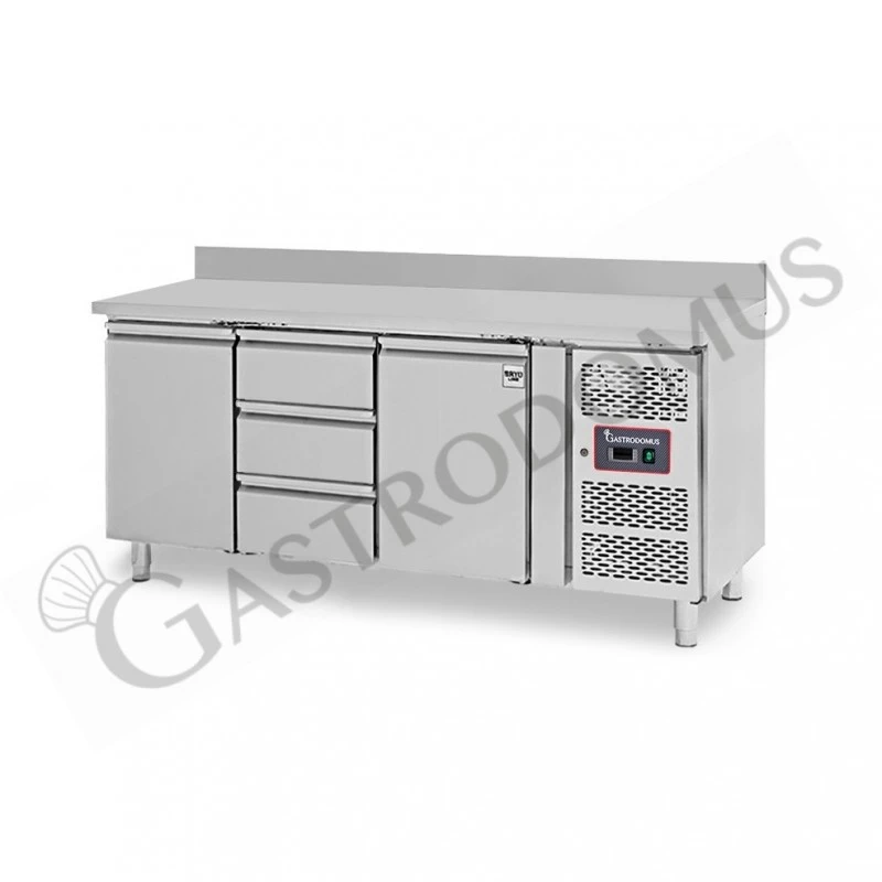 Tavolo Refrigerato 3 Cassetti 2 Porte 700 Mm -2°C/+8°C Alzatina 5 Tavolo Refrigerato 3 Cassetti 2 Porte 700 Mm -2°C/+8°C Alzatina - immagine 3