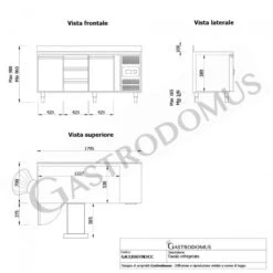 Tavolo Refrigerato 3 Cassetti 2 Porte 700 Mm -2°C/+8°C Alzatina 18 Tavolo Refrigerato 3 Cassetti 2 Porte 700 Mm -2°C/+8°C Alzatina -Vendite GATRODOMUS tavolo frigo con 2 porte e 3 cassetti alzatina prof 700 e temperatura 2c8c 6