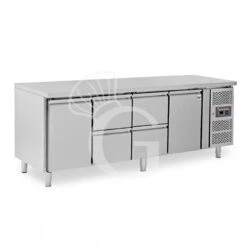 Tavolo Refrigerato 4 Cassetti 2 Porte 700 Mm -2°C/+8°C Per Gastronomia -Vendite GATRODOMUS tavolo frigo con 2 porte e 4 cassetti prof 700 e temperatura 2c8c 3