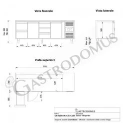 Tavolo Refrigerato 5 Cassetti 2 Porte 700 Mm -2°C/+8°C -Vendite GATRODOMUS tavolo frigo con 2 porte e 5 cassetti prof 700 e temperatura 2c8c 10
