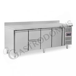 Tavolo Refrigerato 2 Cassetti 3 Porte 700 Mm -2°C/+8°C Alzatina Per Gastronomia -Vendite GATRODOMUS tavolo frigo con 3 porte e 2 cassetti alzatina prof700 e temperatura 2c8c 2