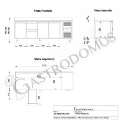 Tavolo Refrigerato 2 Cassetti 3 Porte 700 Mm -2°C/+8°C Alzatina Per Gastronomia -Vendite GATRODOMUS tavolo frigo con 3 porte e 2 cassetti alzatina prof700 e temperatura 2c8c 9