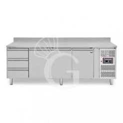 Tavolo Refrigerato 3 Cassetti 3 Porte 700 Mm -2°C/+8°C Alzatina
