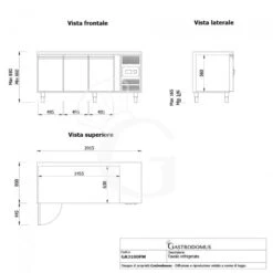 Tavolo Frigo Per Pasticceria 3 Porte Prof. 800 -2°C/+8°C Piano In Granito Classe Energetica C -Vendite GATRODOMUS tavolo frigo per pasticceria 3 porte prof 800 2c8c piano in granito classe energetica c 10