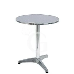 Tavolo Tondo Da Esterno In Alluminio E Acciaio ⌀ 600 Mm Con Tre Appoggi