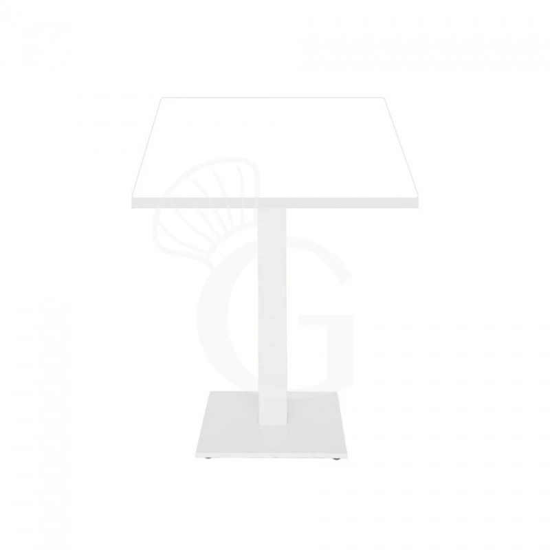 Tavolo Quadrato Piano In HPL E Base In Acciaio Inox Ramato - L700xP700xH730 Mm 3 Tavolo Quadrato Piano In HPL E Base In Acciaio Inox Ramato - L700xP700xH730 Mm