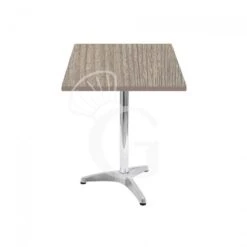 Tavolo Quadrato Piano In HPL E Base In Alluminio - L600xP600xH710 Mm