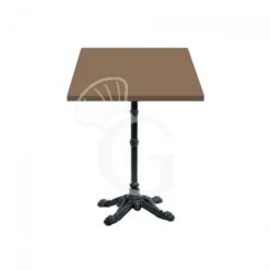 Tavolo Quadrato Piano In HPL E Base In Ghisa Verniciata - L700xP700xH720 Mm