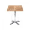 Tavolo Quadrato Piano In Teak E Base In Alluminio - L700xP700xH730 Mm -Vendite GATRODOMUS tavolo quadrato piano in teak e base in alluminio l700xp700xh730 mm