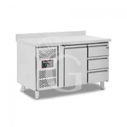 Tavolo Refrigerato 3 Cassetti 1 Porta 700 Mm -2°C/+8°C Alzatina Motore A Sinistra -Vendite GATRODOMUS tavolo refrigerato 1 porta e 2 cassetti sinistra alzatina prof 700 2c8c 11